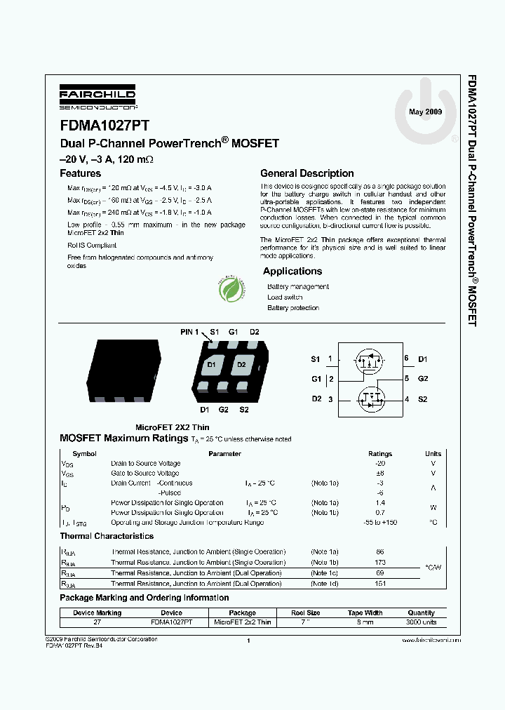 FDMA1027PT_8334689.PDF Datasheet