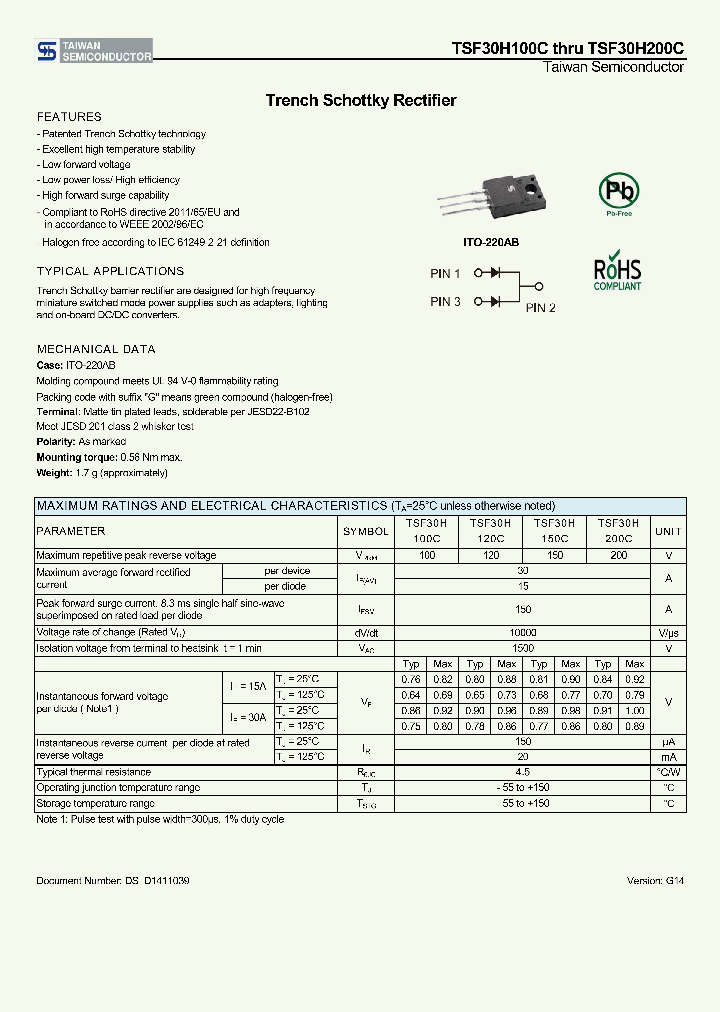 TSF30H100C_8341313.PDF Datasheet