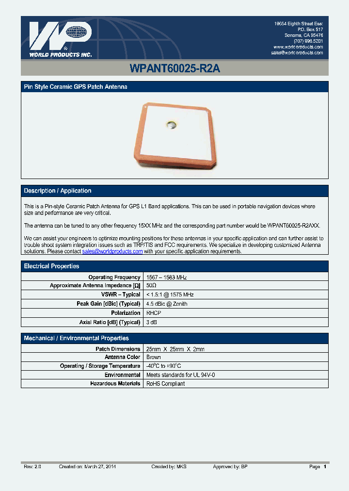 WPANT60025-R2A_8346288.PDF Datasheet