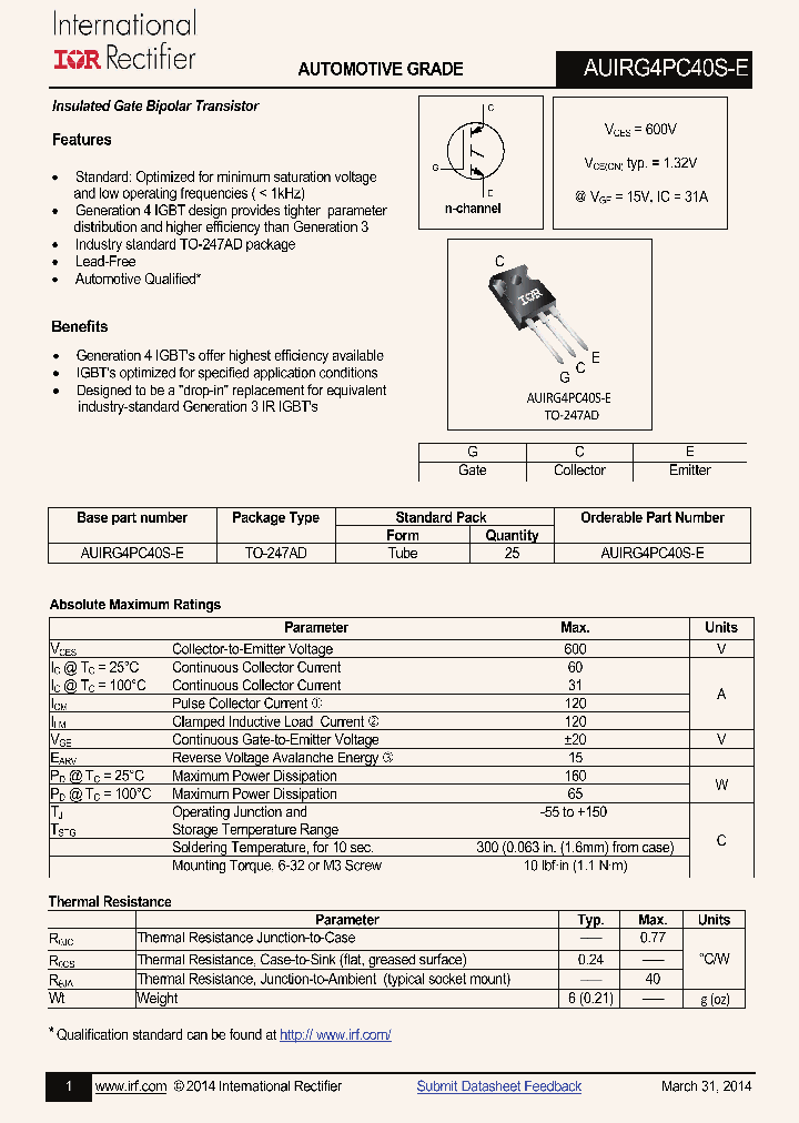 AUIRG4PC40S-E_8348520.PDF Datasheet