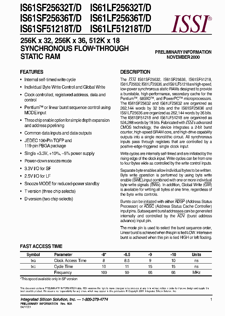 IS61LF51218D-10B_8353164.PDF Datasheet