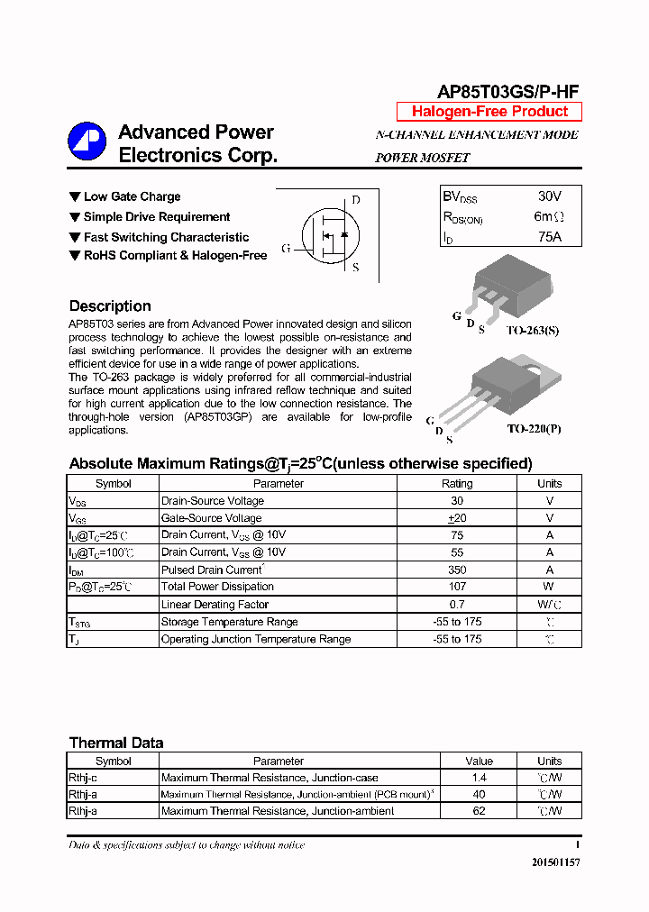 AP85T03GP-HF_8354031.PDF Datasheet