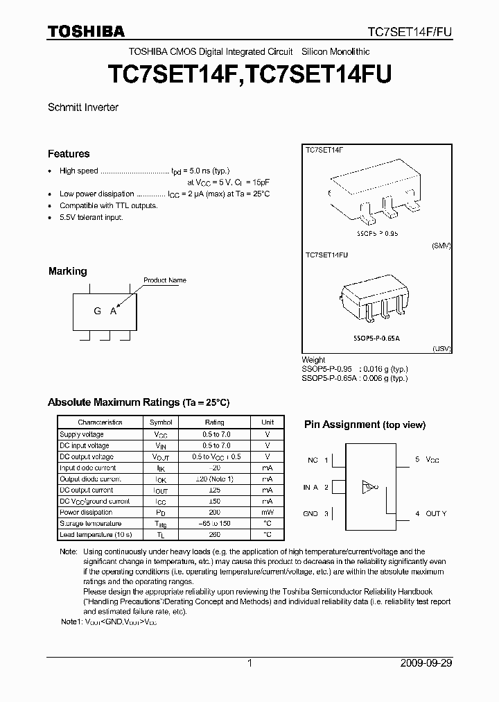 TC7SET14FU_8359800.PDF Datasheet