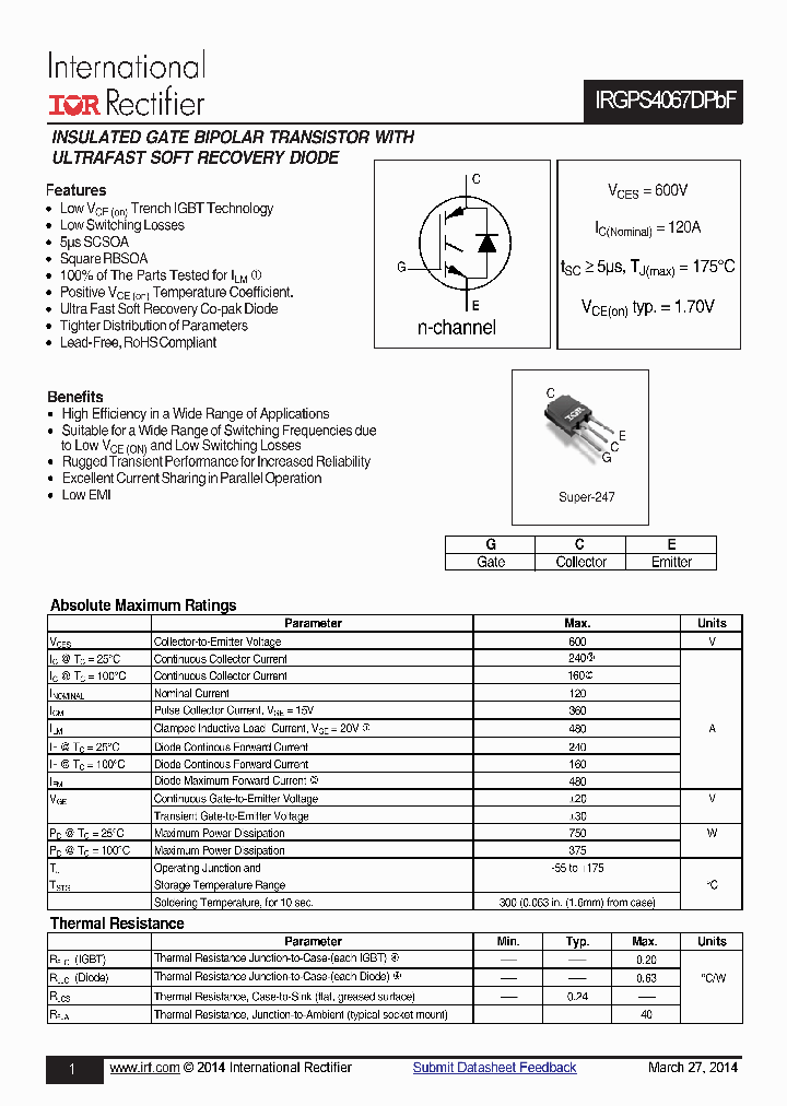 IRGPS4067DPBF_8363974.PDF Datasheet