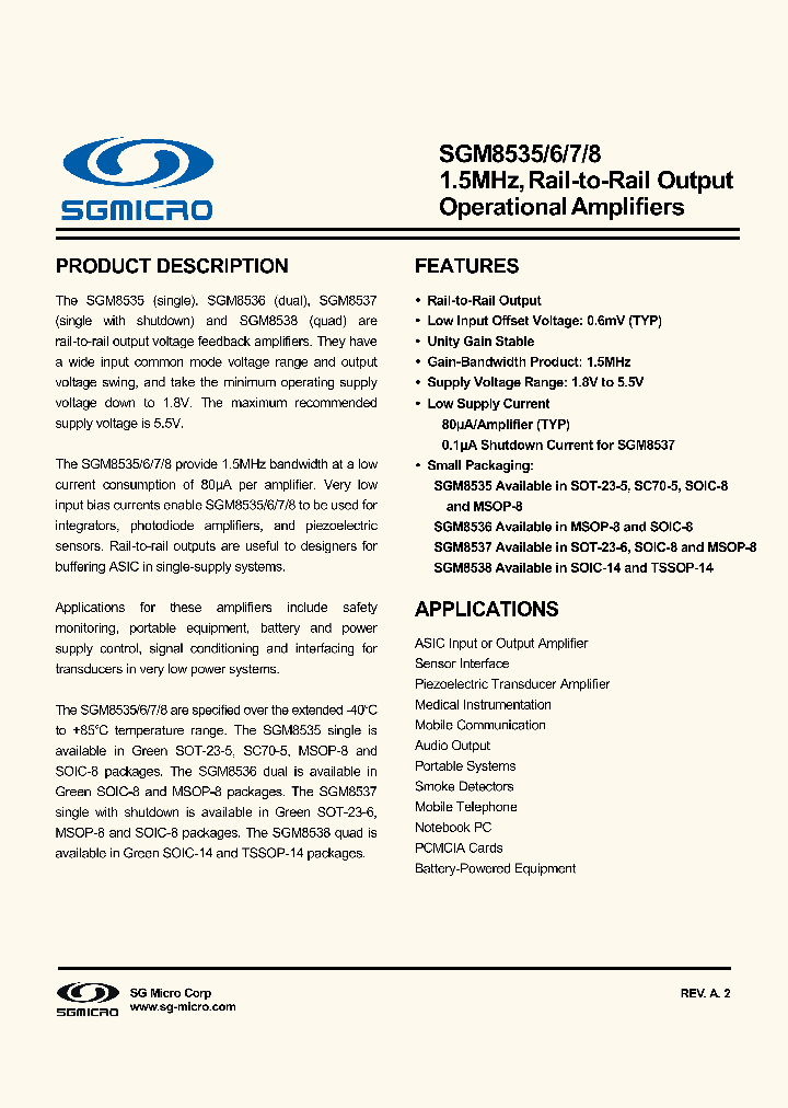 SGM8538_8373559.PDF Datasheet