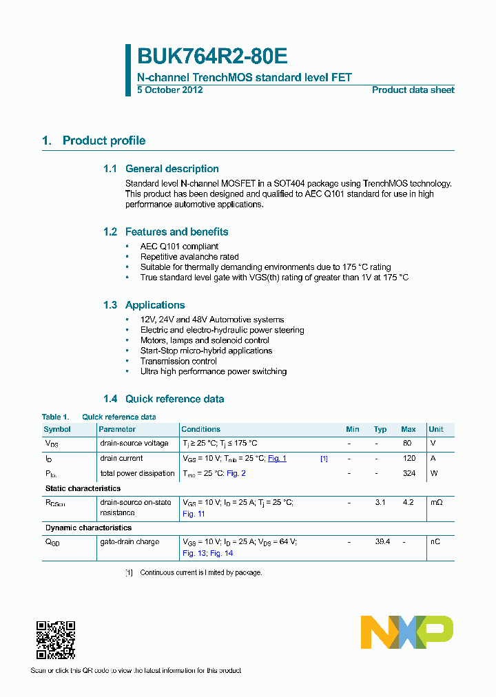 BUK764R2-80E_8375776.PDF Datasheet