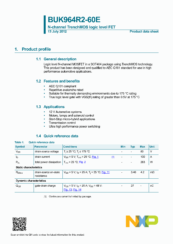 BUK964R2-60E_8375777.PDF Datasheet