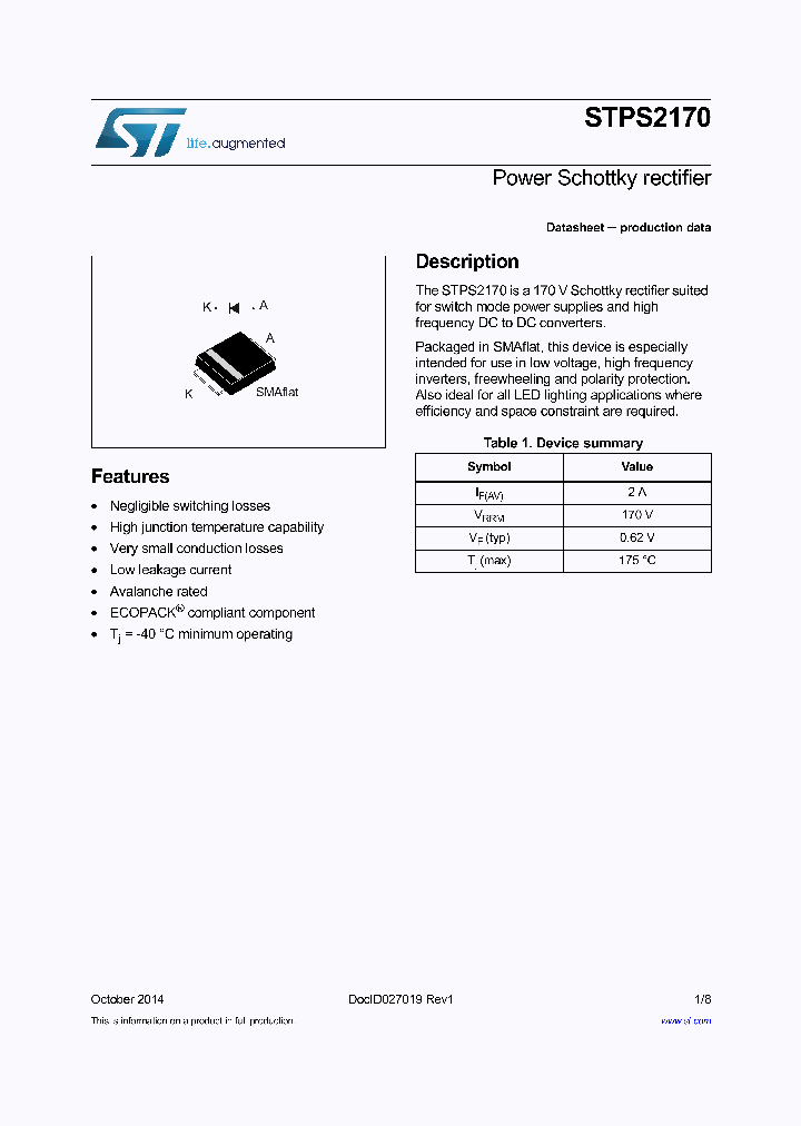 STPS2170_8379147.PDF Datasheet