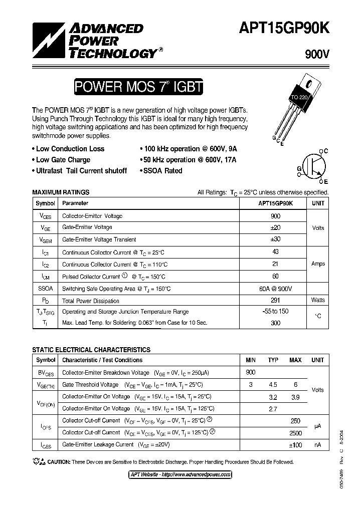 APT15GP90K_8379433.PDF Datasheet