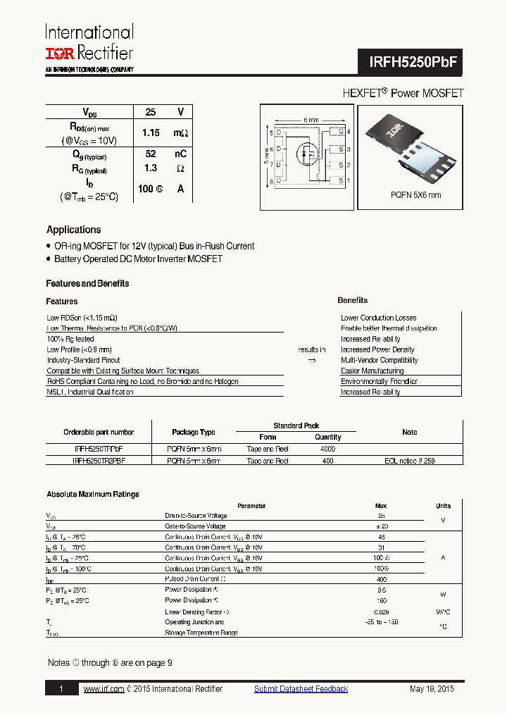 IRFH5250PBF_8390656.PDF Datasheet