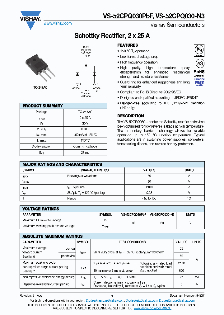 VS-52CPQ030PBF_8391511.PDF Datasheet