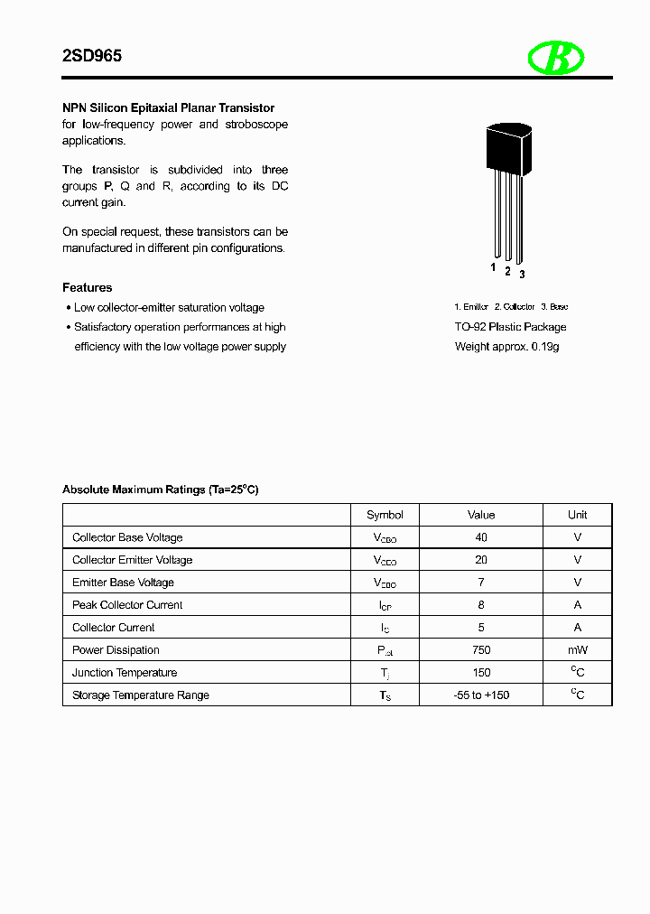 2SD965_8393207.PDF Datasheet