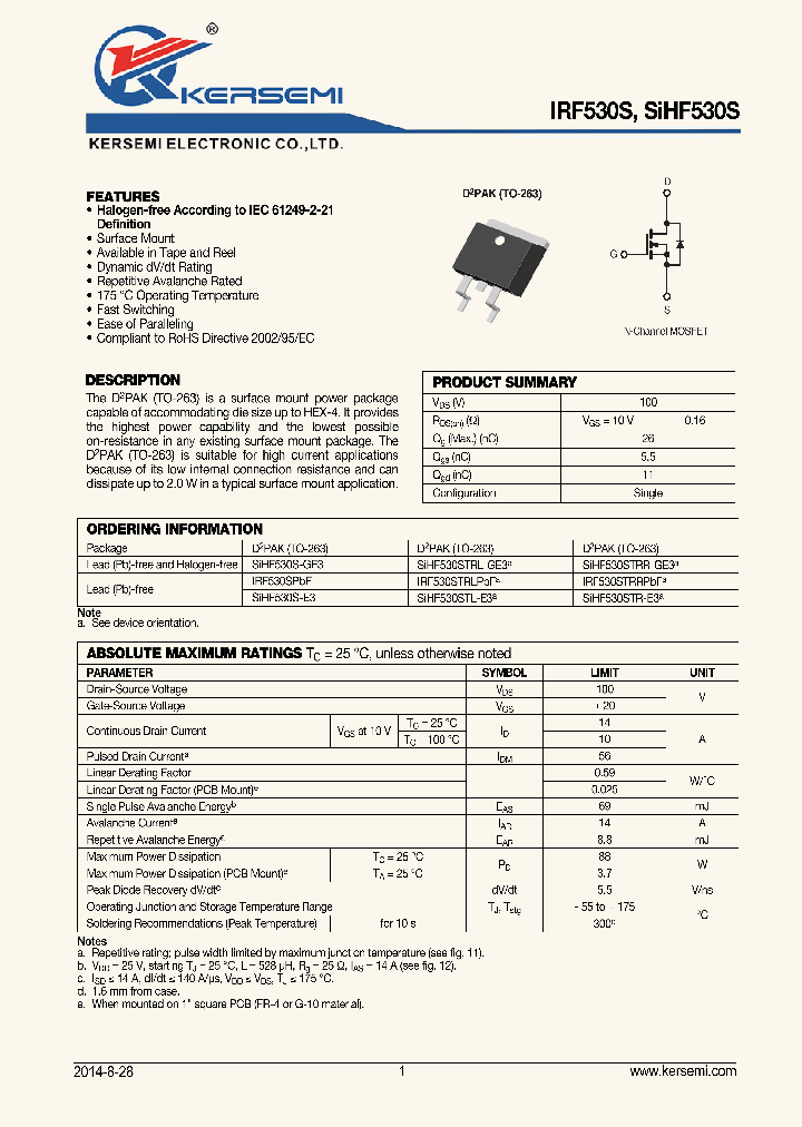 SIHF530S_8394909.PDF Datasheet