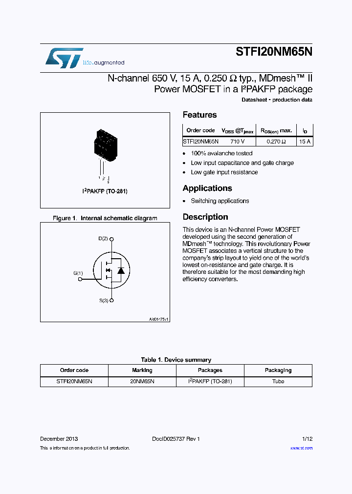 STFI20NM65N_8398982.PDF Datasheet