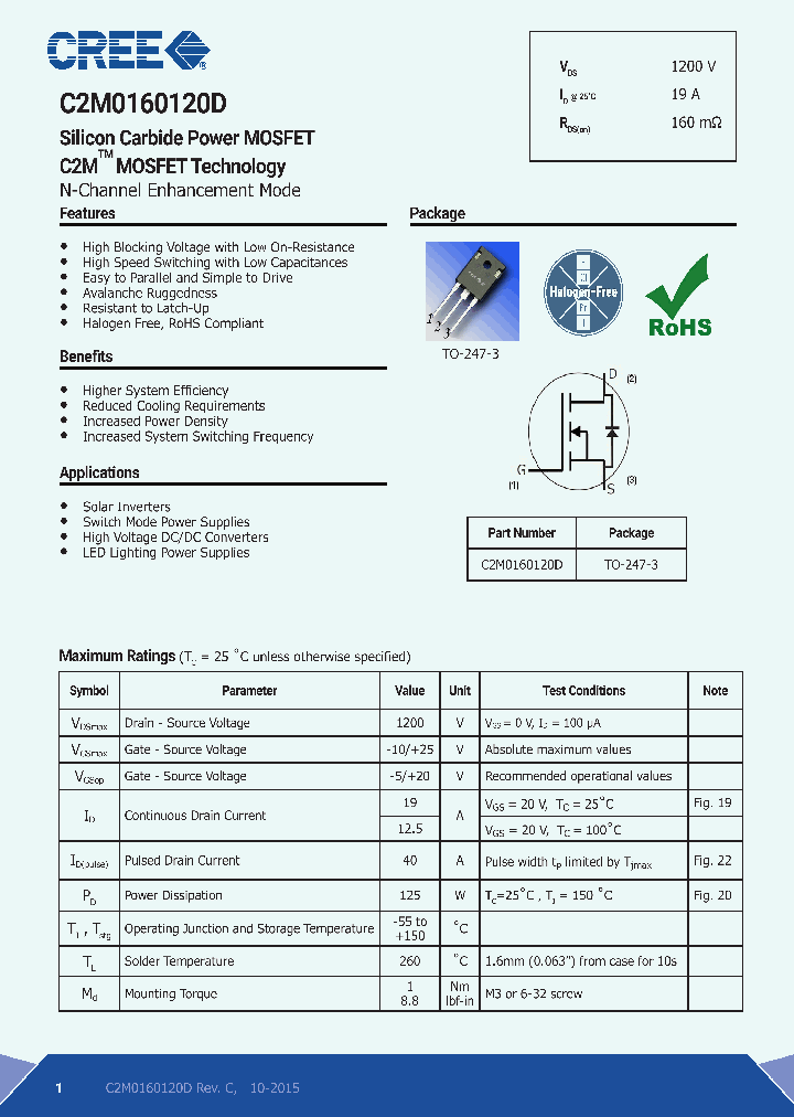 C2M0160120D-15_8399803.PDF Datasheet