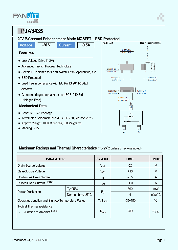 PJA3435_8400034.PDF Datasheet