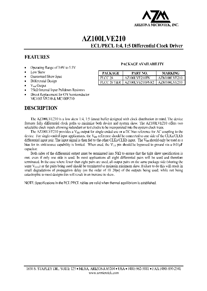 AZ100LVE210FNR2_8400306.PDF Datasheet