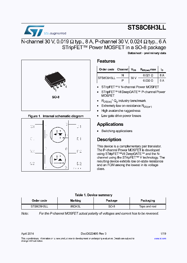STS8C6H3LL_8402332.PDF Datasheet