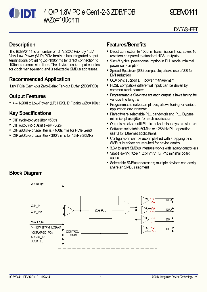 9DBV0441_8404190.PDF Datasheet