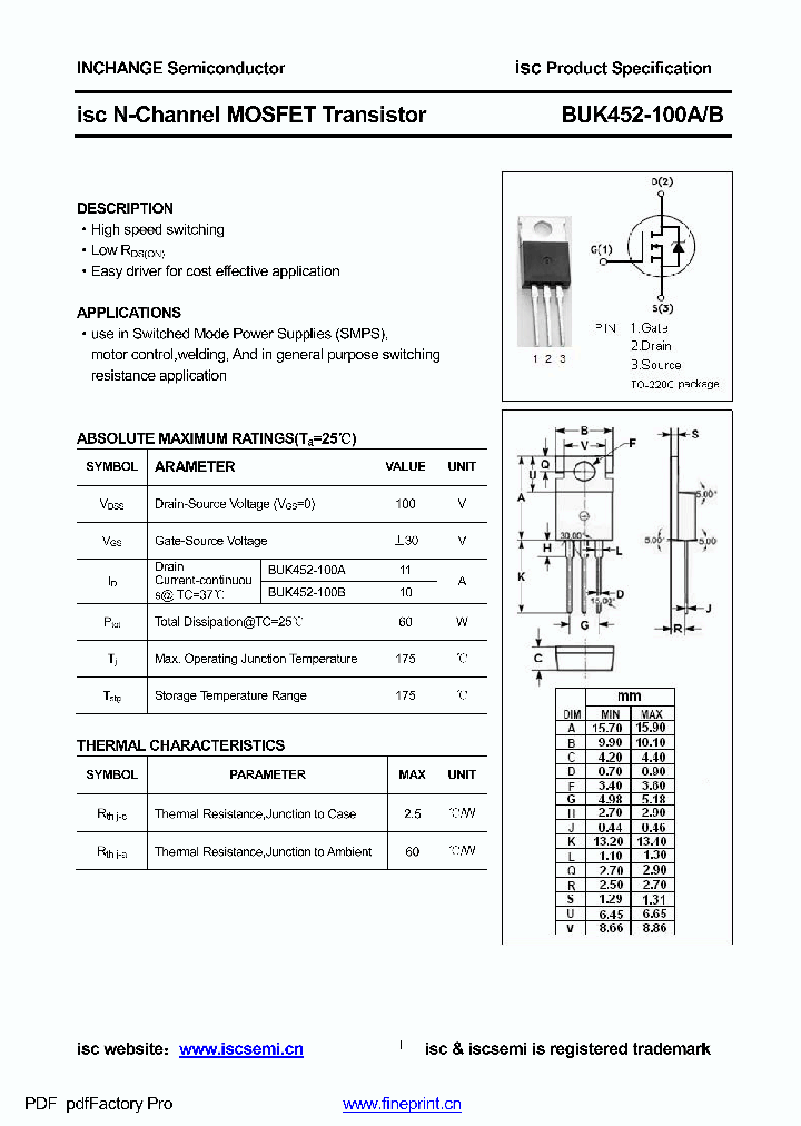 BUK452-100A_8406589.PDF Datasheet