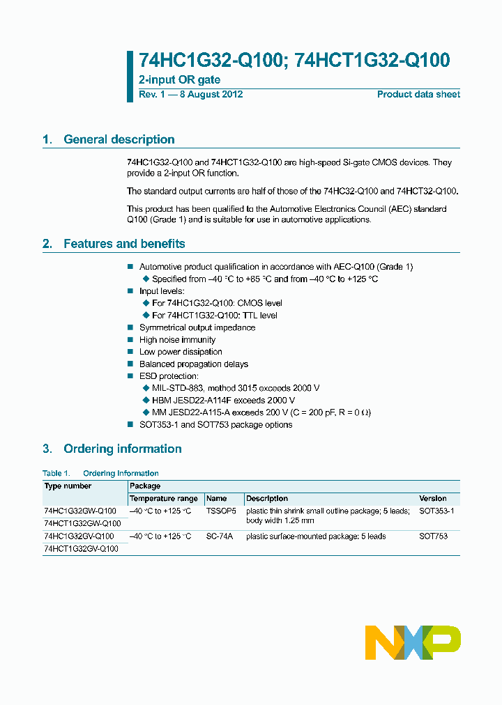 74HC1G32GV-Q100_8427760.PDF Datasheet