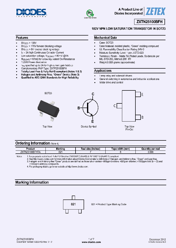 ZXTN25100BFHTA_8462079.PDF Datasheet