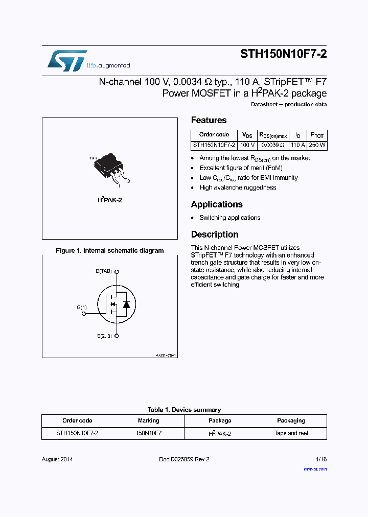 STH150N10F7-2_8463173.PDF Datasheet