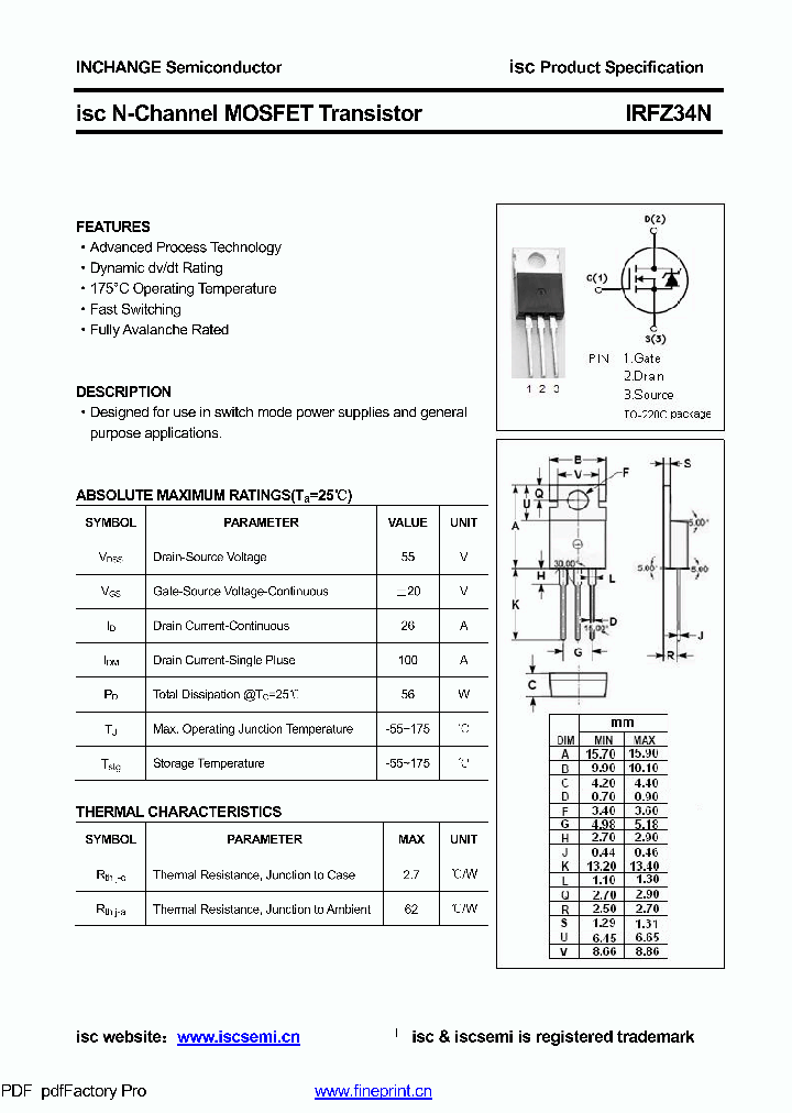 IRFZ34N_8469543.PDF Datasheet