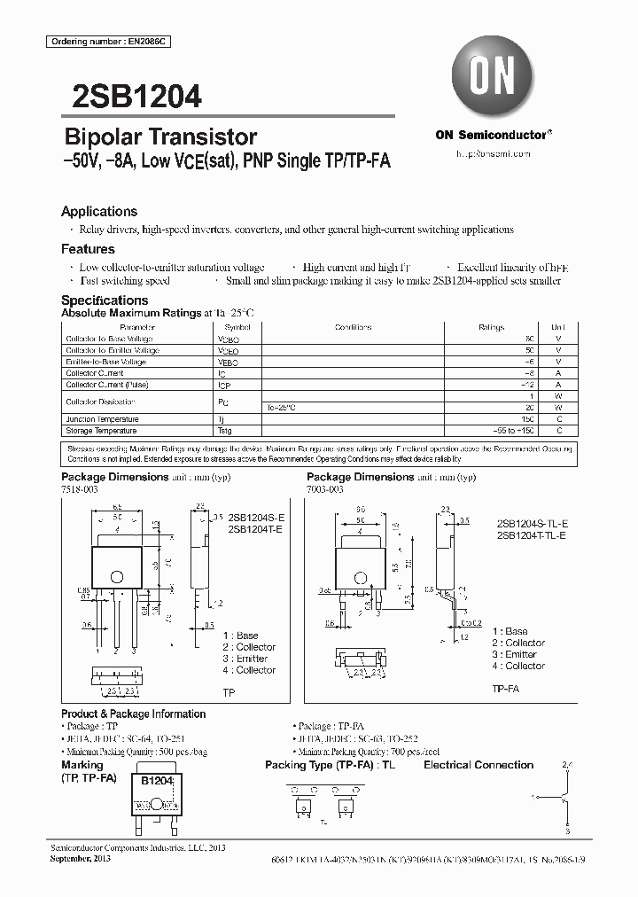 2SB1204S-TL-E_8471832.PDF Datasheet
