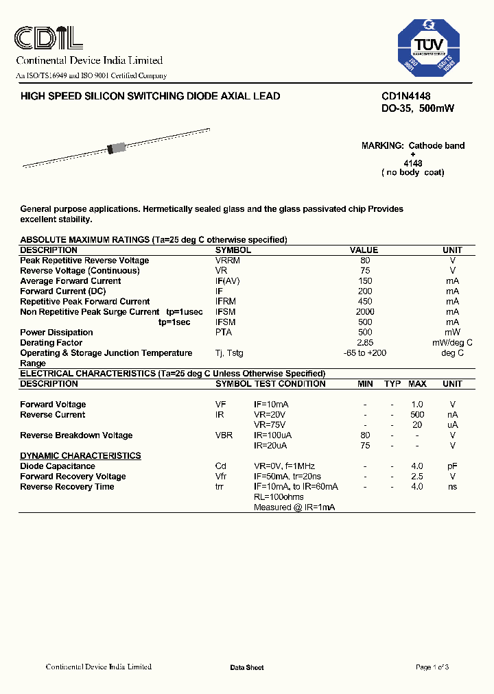 CD1N4148_8521564.PDF Datasheet
