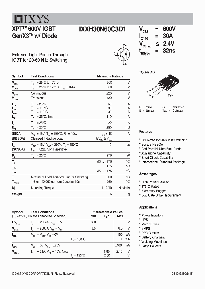 IXXH30N60C3D1_8533814.PDF Datasheet