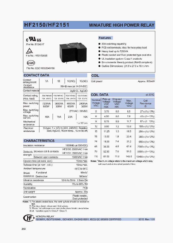 HF2150-1C-9DETF_8541507.PDF Datasheet