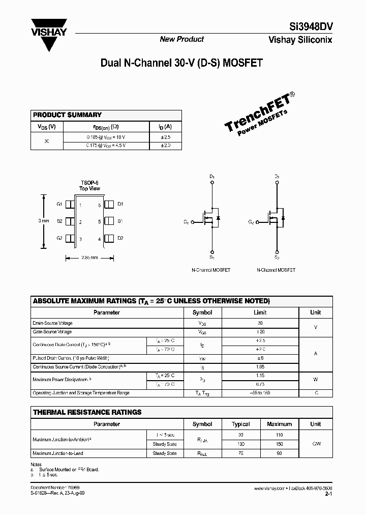 SI3948DV_8541233.PDF Datasheet