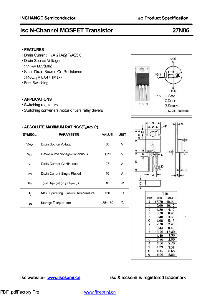 27N06_8566000.PDF Datasheet