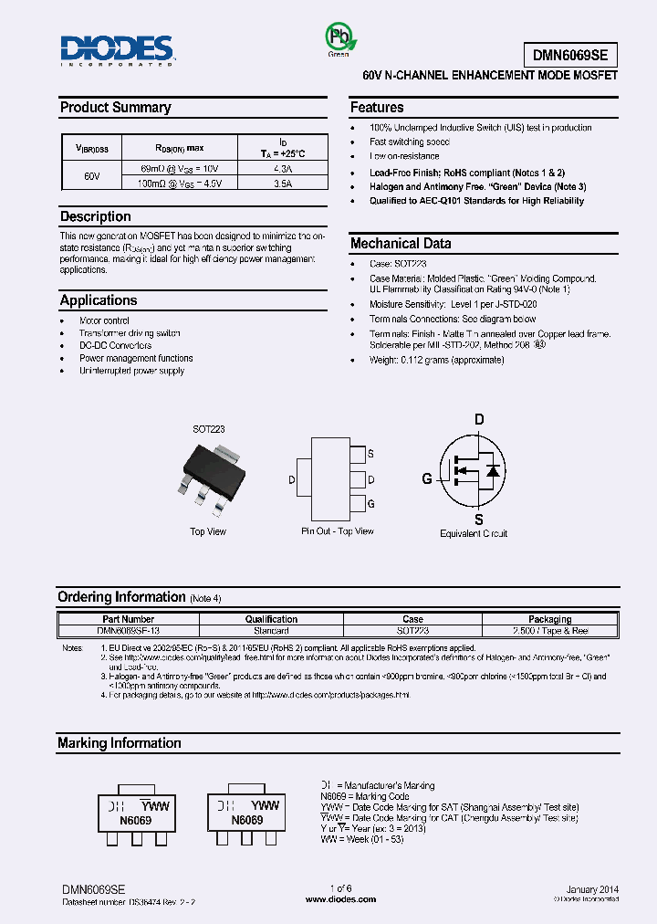 DMN6069SE_8572773.PDF Datasheet