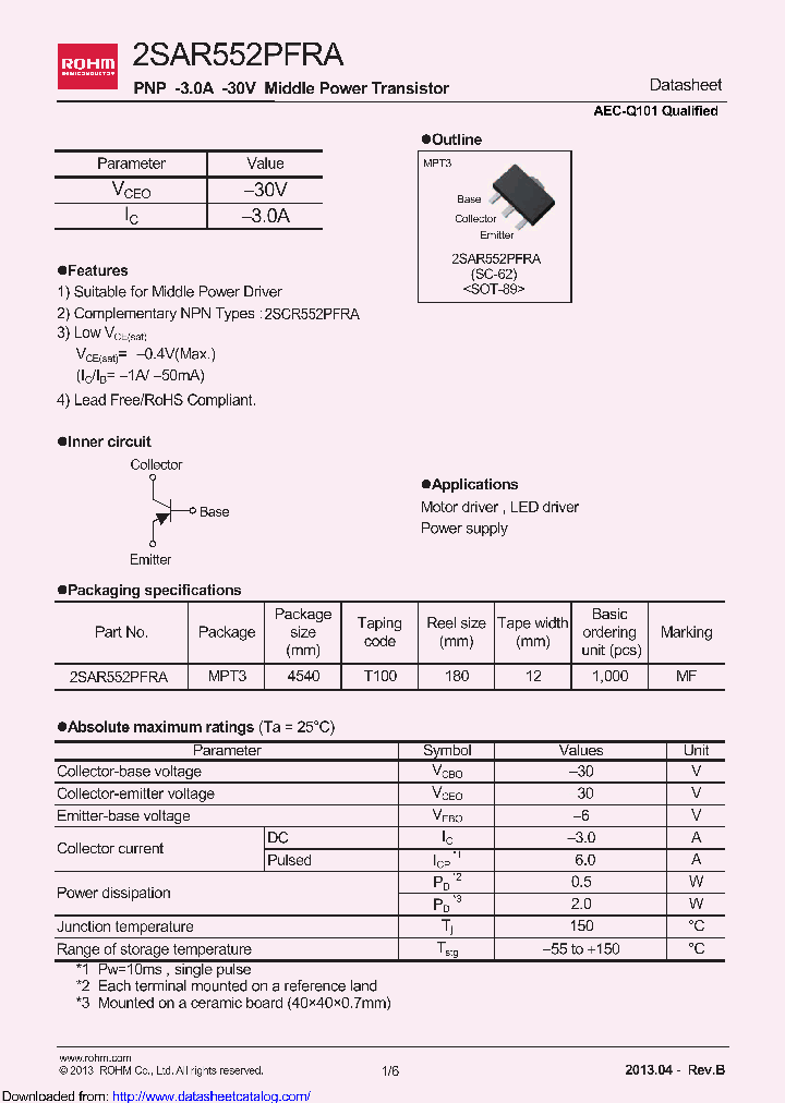 2SAR552PFRA_8579110.PDF Datasheet