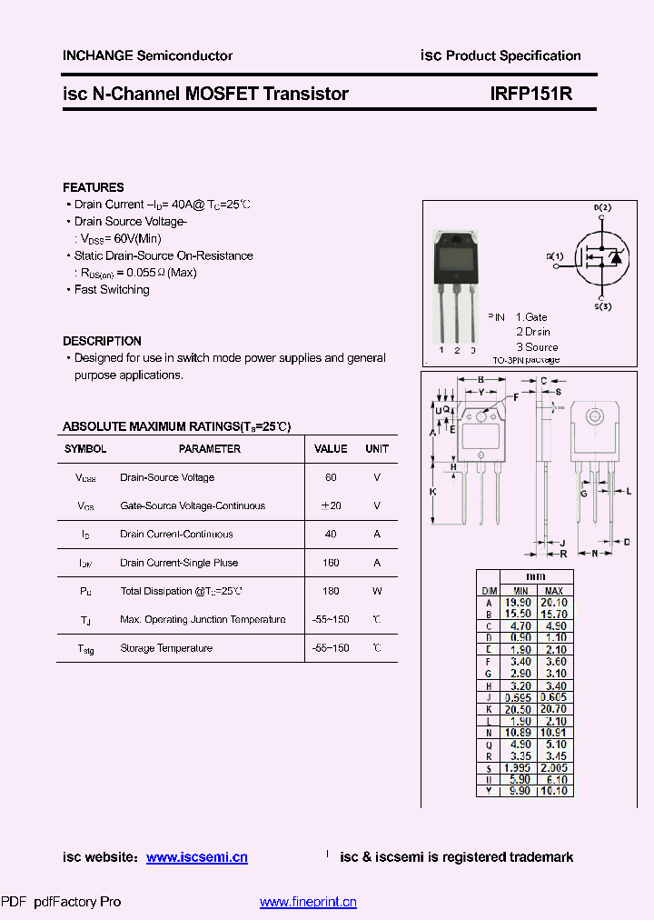 IRFP151R_8580386.PDF Datasheet