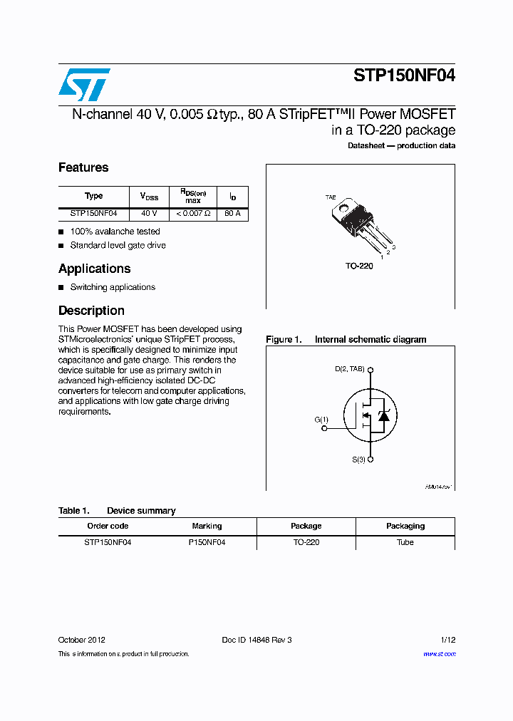 STP150NF04_8594451.PDF Datasheet