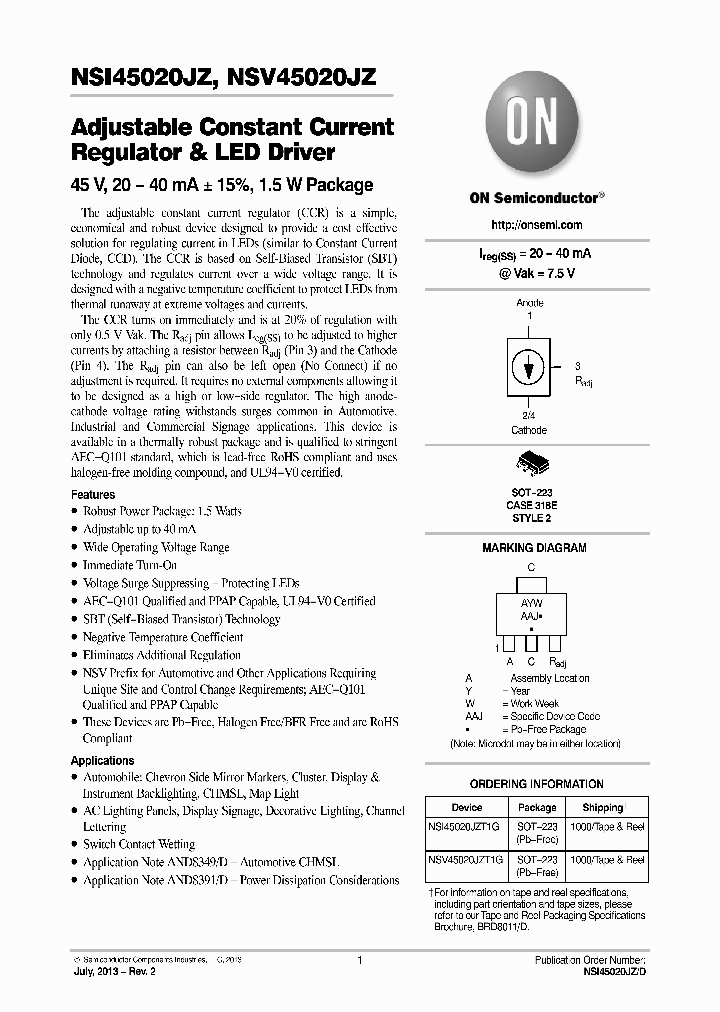 NSV45020JZT1G_8598573.PDF Datasheet