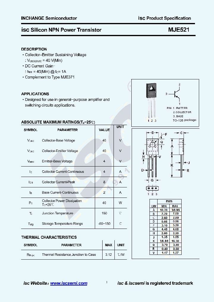 MJE521_8613651.PDF Datasheet