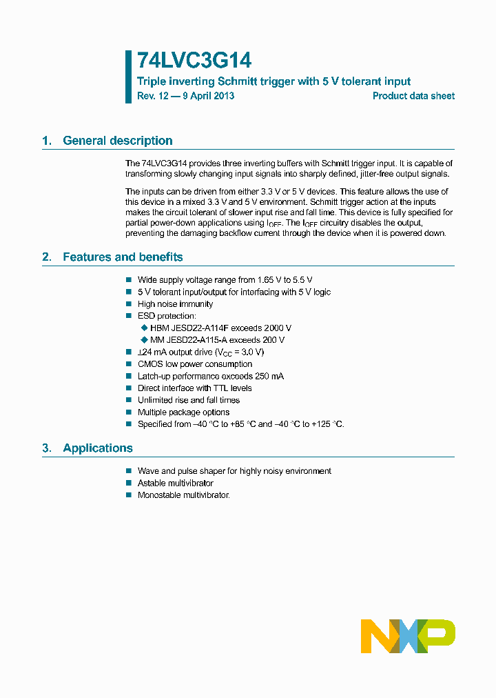 74LVC3G14GF_8614827.PDF Datasheet