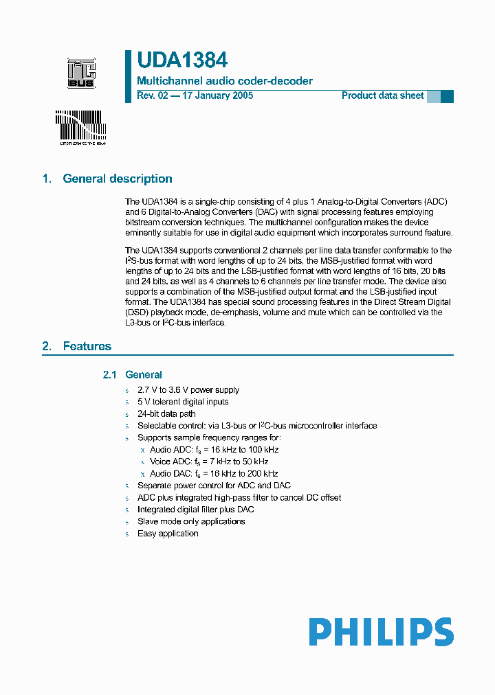 UDA1384_8624765.PDF Datasheet