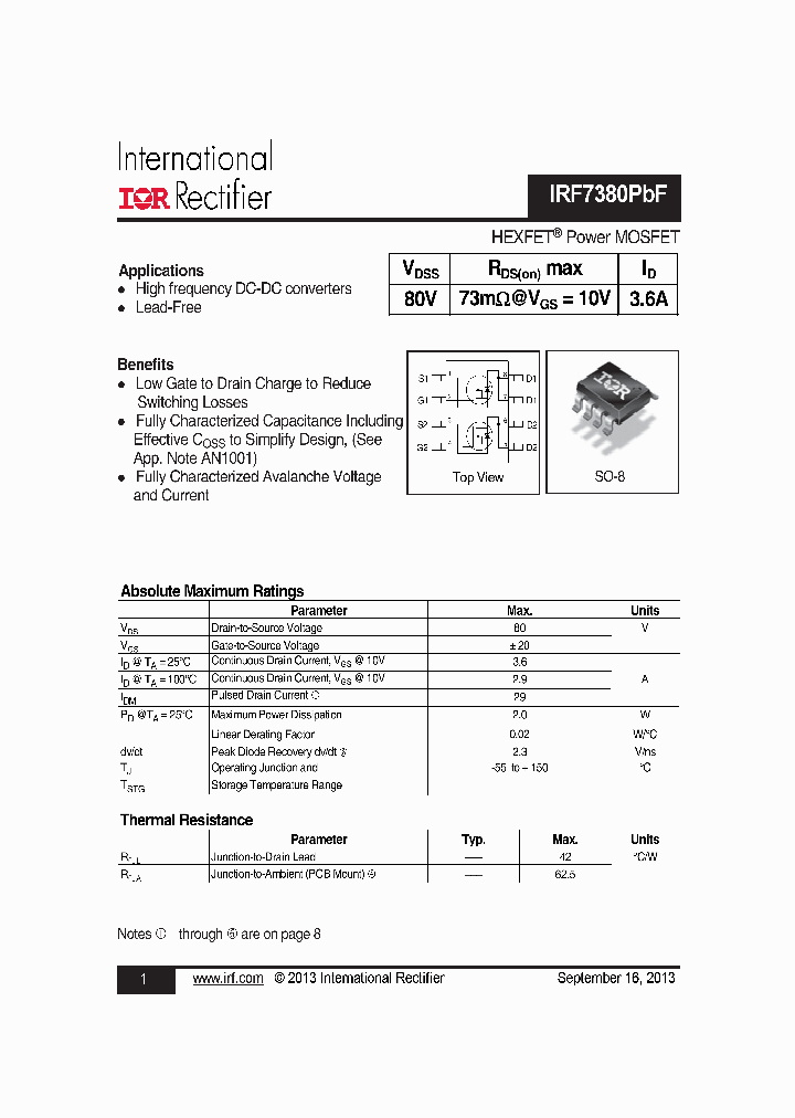 IRF7380PBF-15_8626317.PDF Datasheet