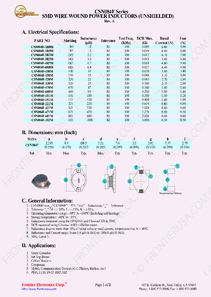 CSN084F-1R0M_8627030.PDF Datasheet