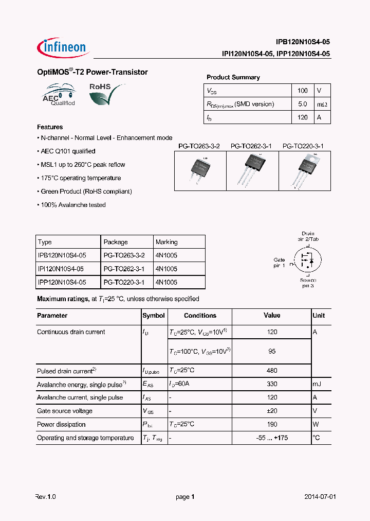 IPP120N10S4-05_8630821.PDF Datasheet