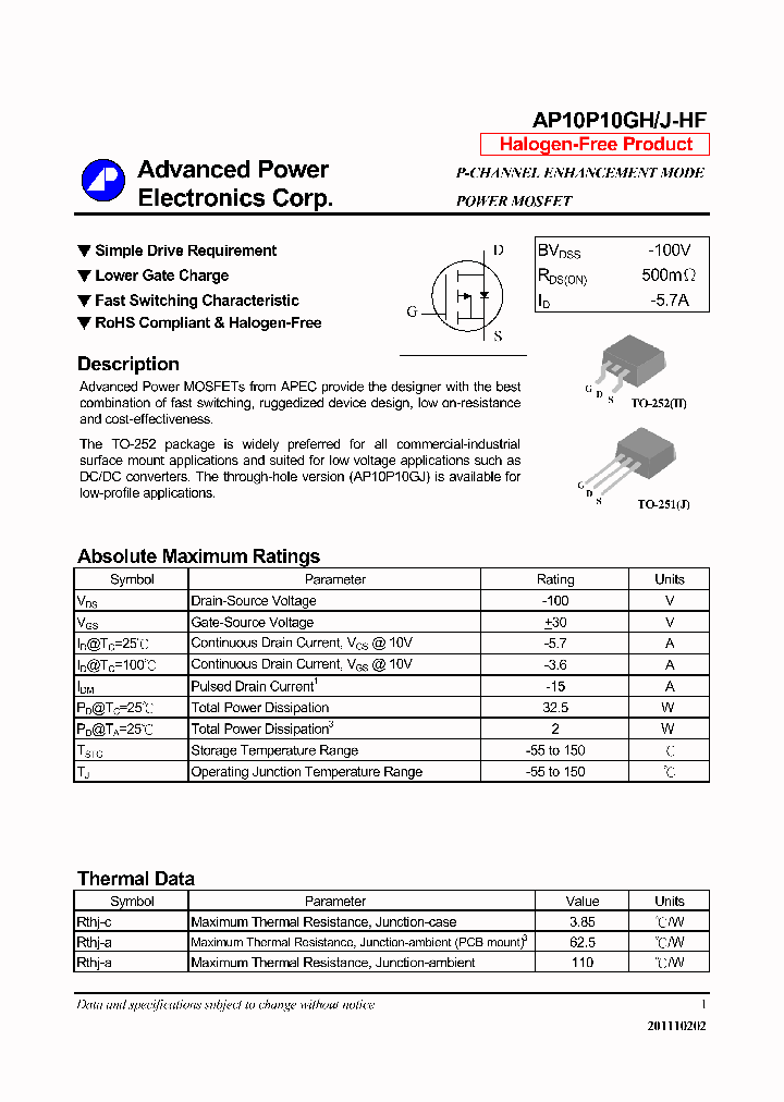 AP10P10GH-HF-14_8640734.PDF Datasheet