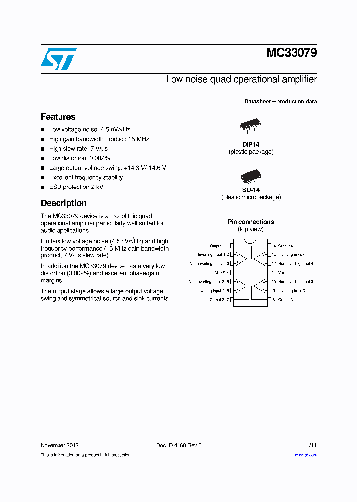 MC33079YDT_8664480.PDF Datasheet