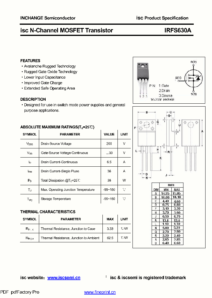 IRFS630A_8665186.PDF Datasheet