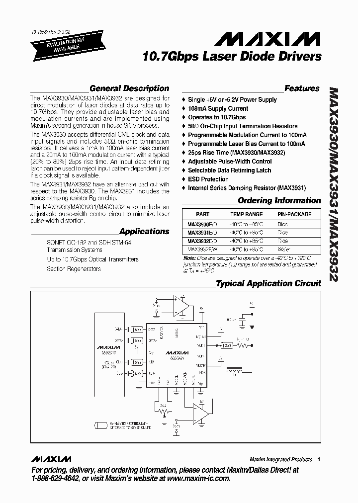 MAX3932W_8676818.PDF Datasheet