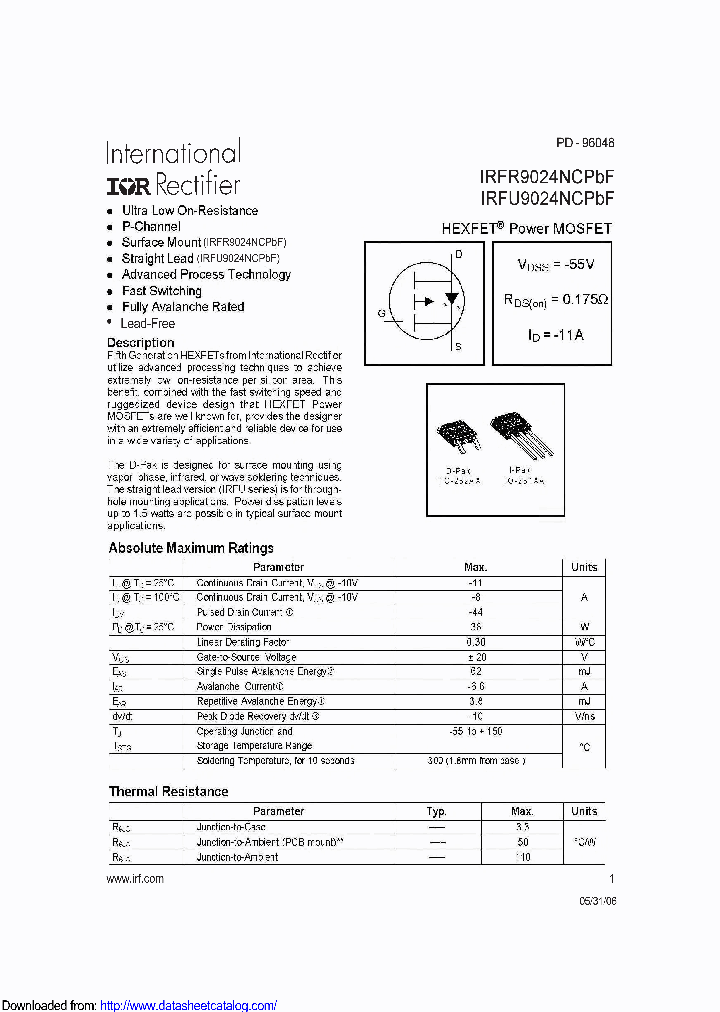 IRFR9024NCPBF_8684978.PDF Datasheet